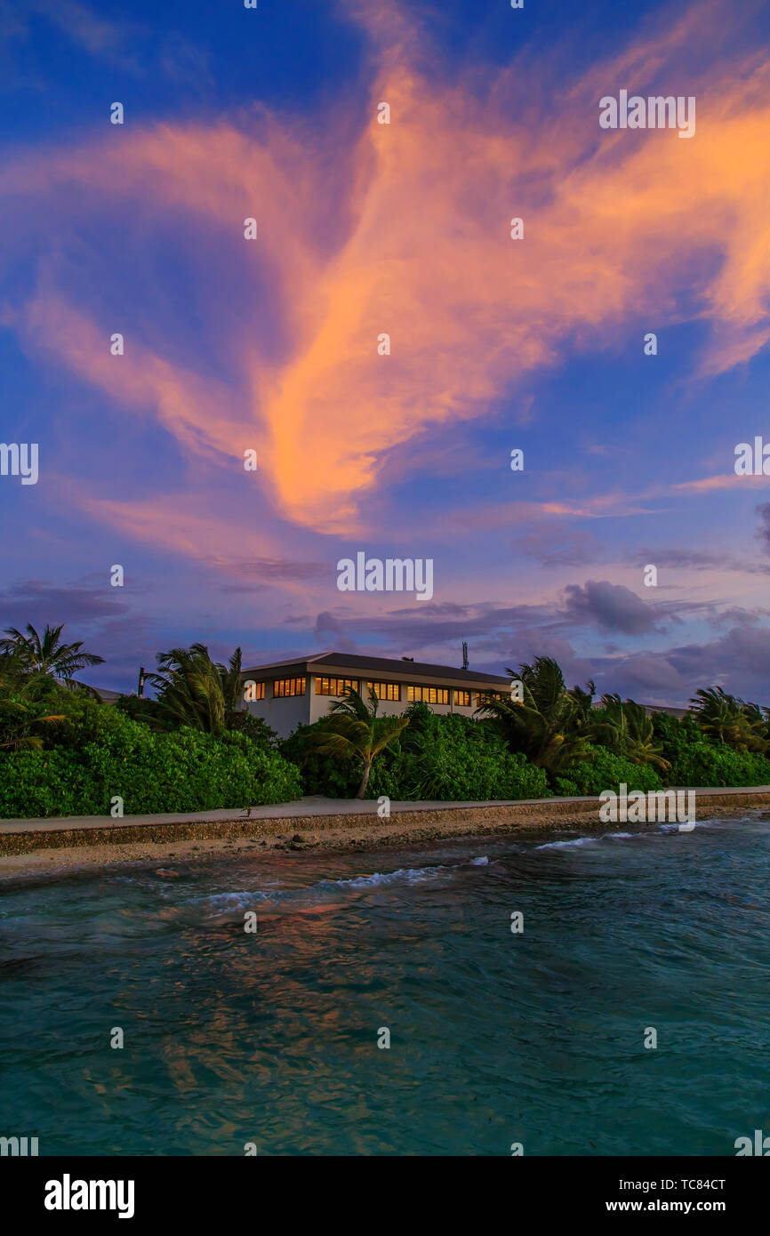 Beautiful sunrise in Maldives Stock Photo - Alamy