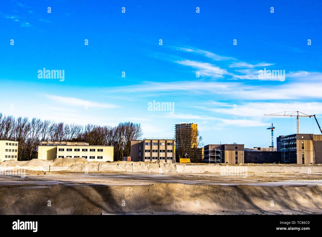 Construction site in Amsterdam North, The Netherlands, Europe. Stock Photo
