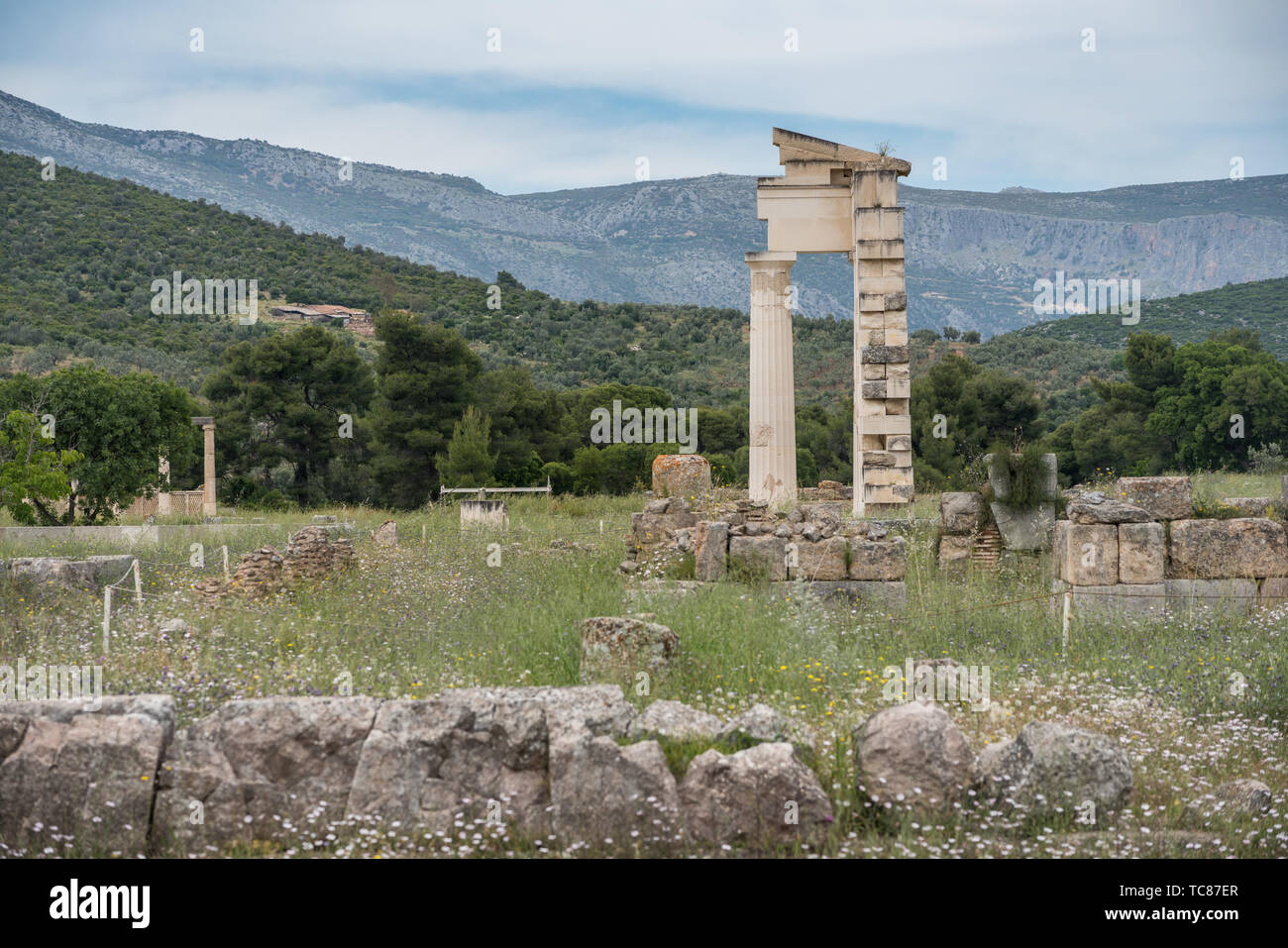 Temple ruins at Sanctuary of Asklepios at Epidaurus Greece Stock Photo ...