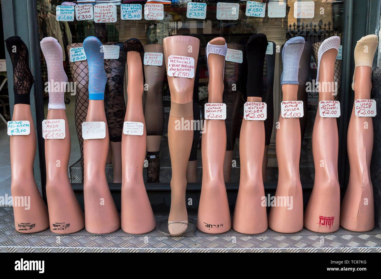 Legs, Haberdashery, Catania, Sicily, Italy Stock Photo - Alamy