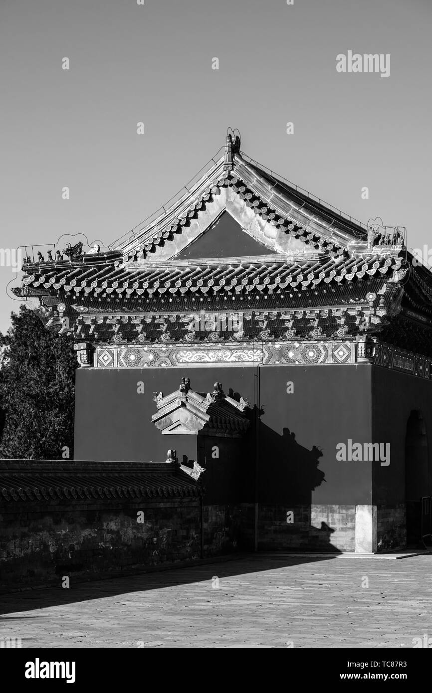 Black and white Temple of Heaven Stock Photo - Alamy