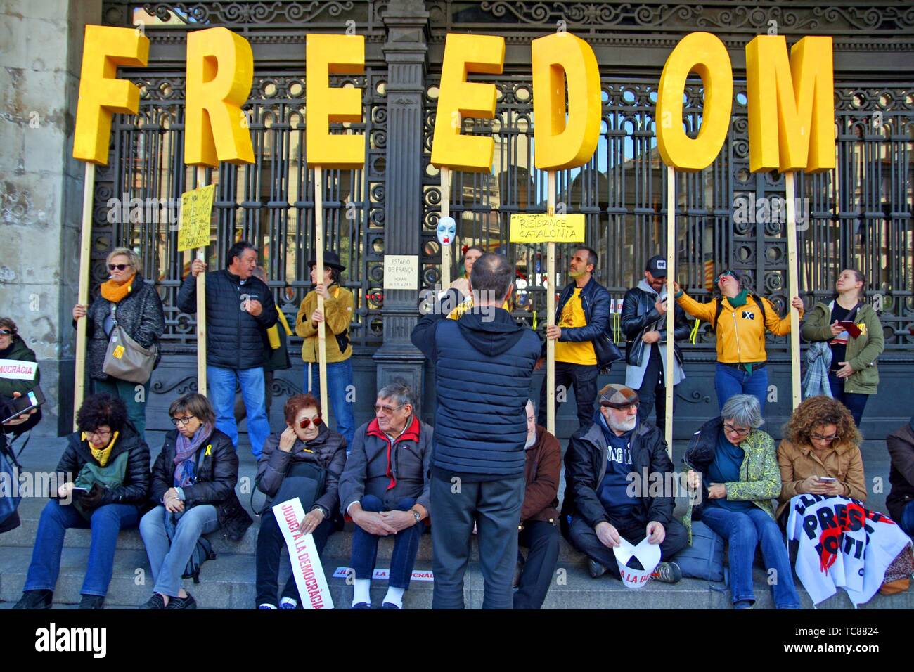 freedom, Catalan independence movement, Barcelona, Catalonia, Spain Stock Photo