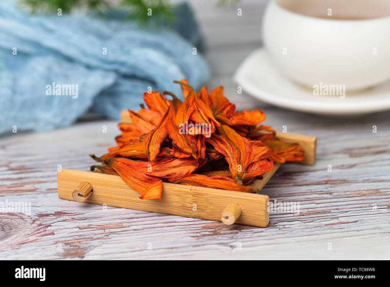 Lily flower tea Stock Photo