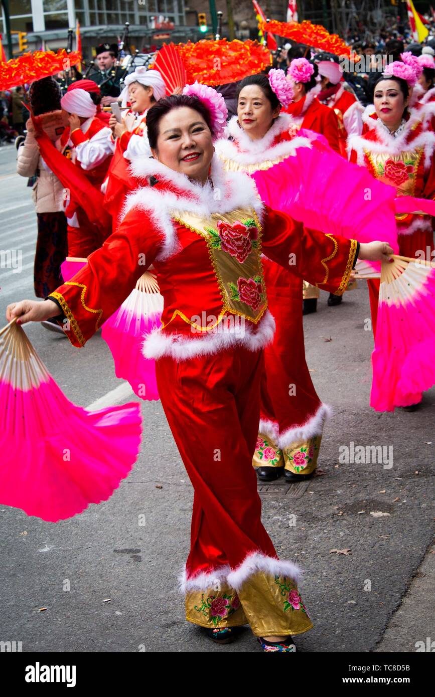 Lunar New Year parade on Pender Street in Vancouver, BC, Canada Stock