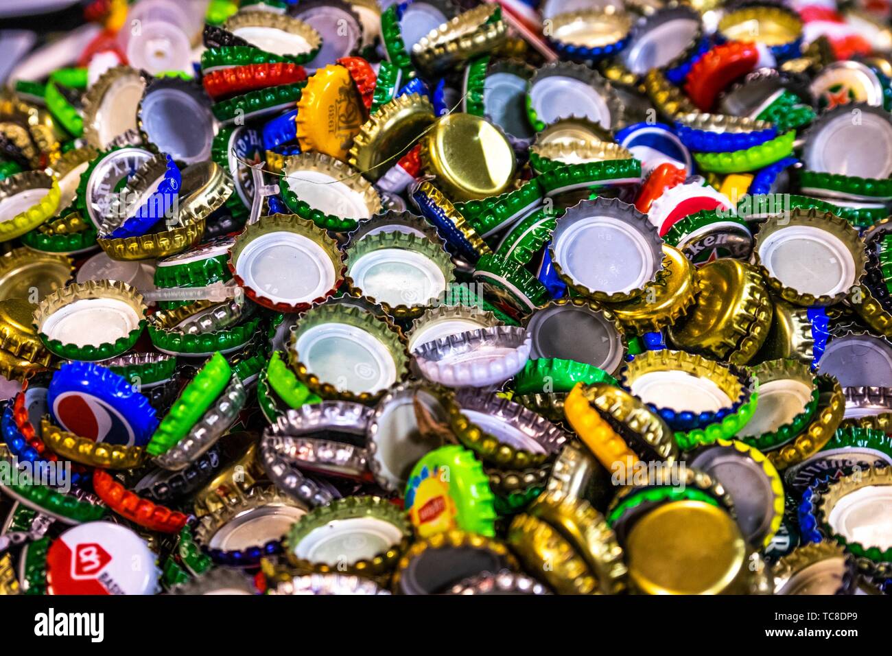 Collection of bottle caps Stock Photo Alamy