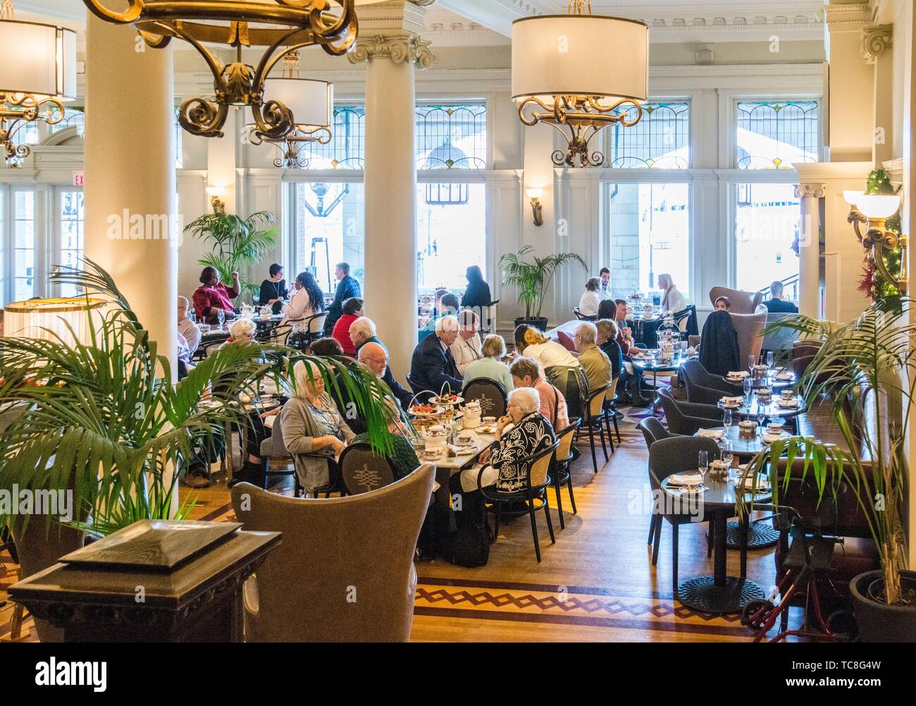 The Lobby Lounge dining room of the historic Empress Hotel in downtown