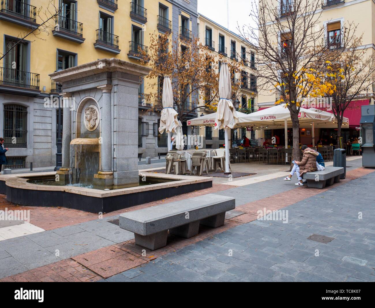 Plaza de la Platería de Martínez (barrio de las Letras). Madrid. España  Stock Photo - Alamy