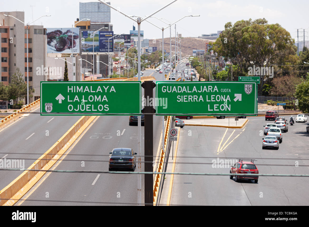 Street sign in San Luis Potosi, Mexico Stock Photo