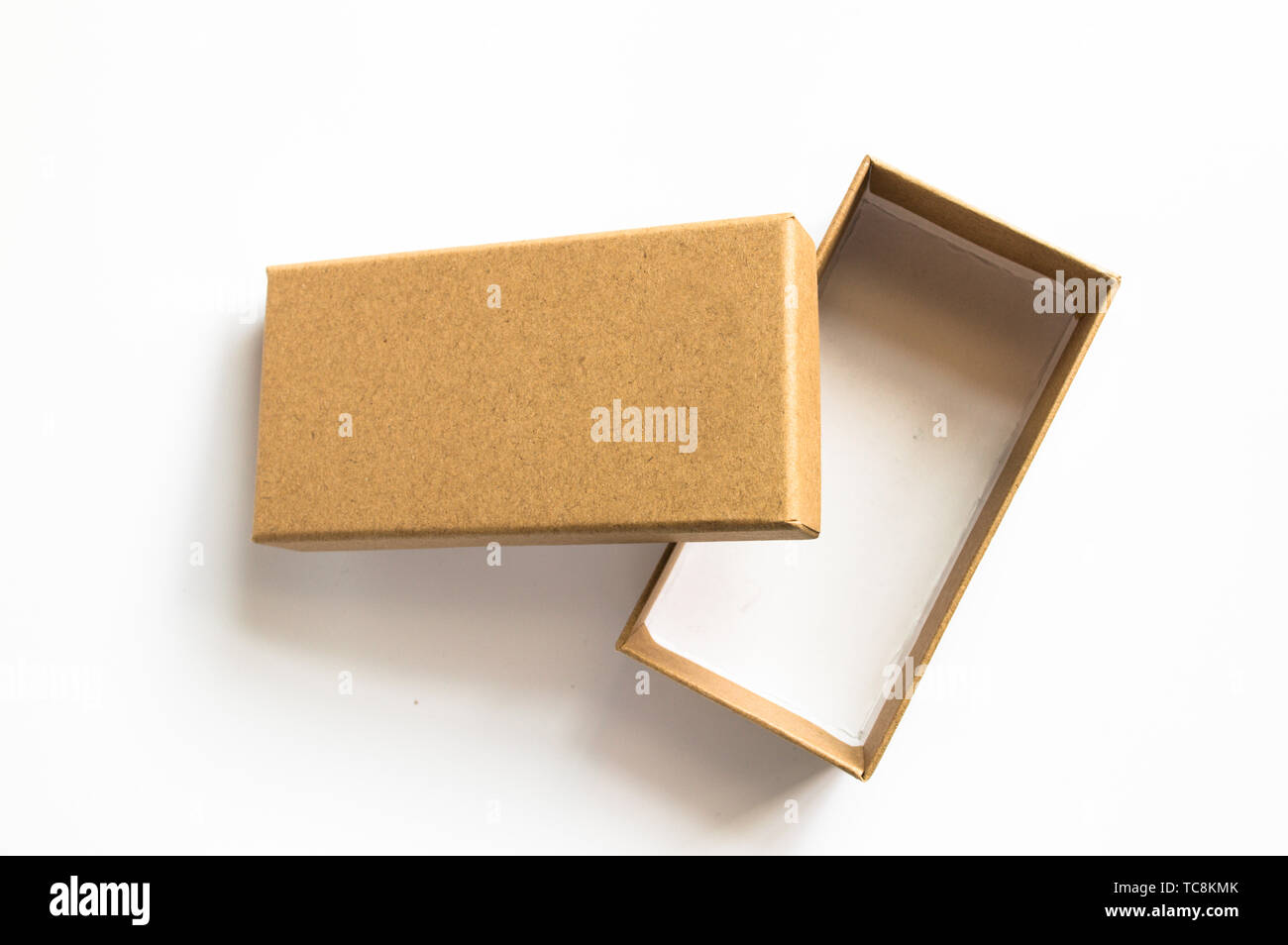 Brown box against white background Stock Photo