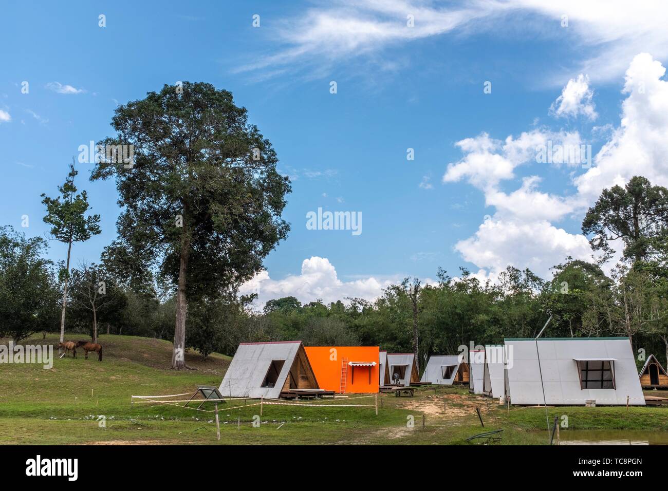 Sumiran Eco Camp A Multicultural Rainforest Mix Eco Farm Camp For All Ages Located In The Kuching City Batu Kawa Rantau Panjang Sarawak Malaysia Stock Photo Alamy