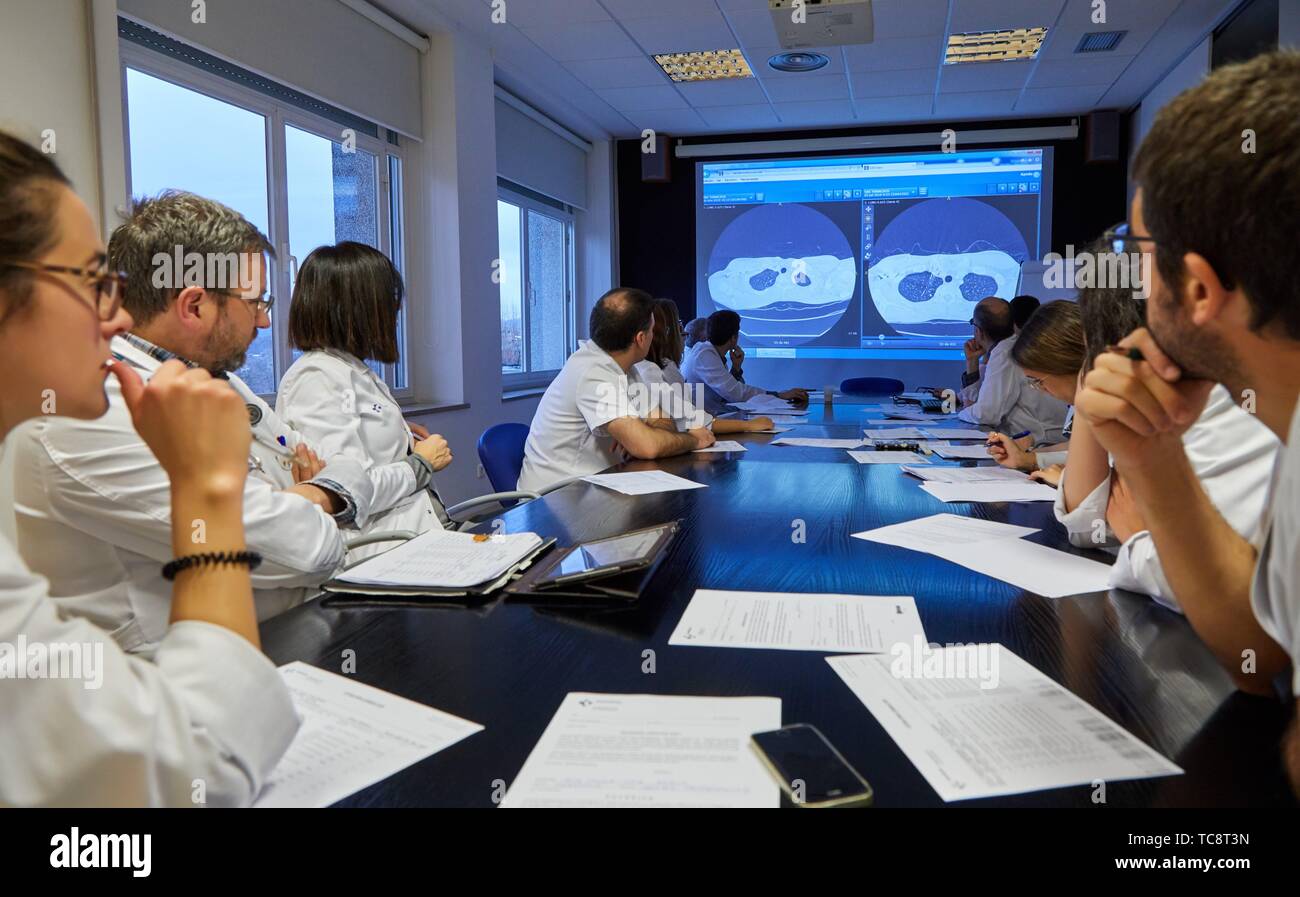 Committee of Tumors, Oncology, clinical session, Hospital Donostia, San Sebastian, Gipuzkoa, Basque Country, Spain Stock Photo