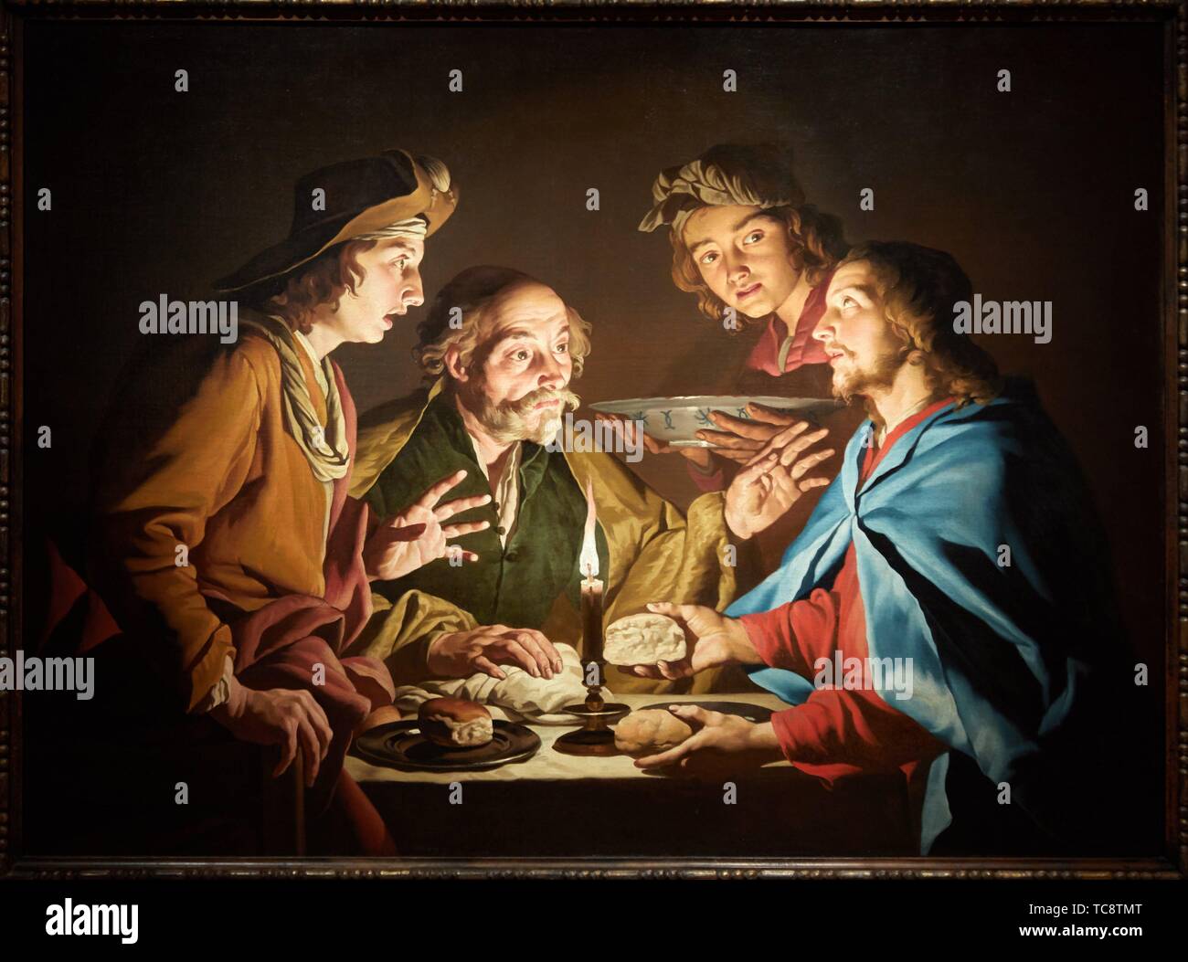 '''The Supper at Emmaus'', 1640-1643, Matthias Storm, Thyssen Bornemisza Museum, Madrid, Spain, Europe Stock Photo