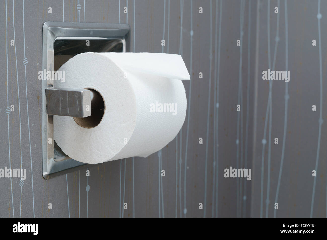 toilet paper roll on wall Stock Photo Alamy