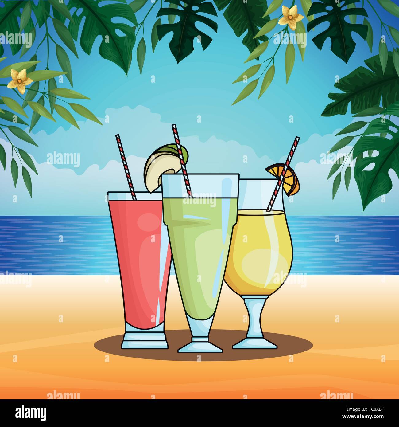 Set fresh delicious juices Stock Vector Images - Alamy