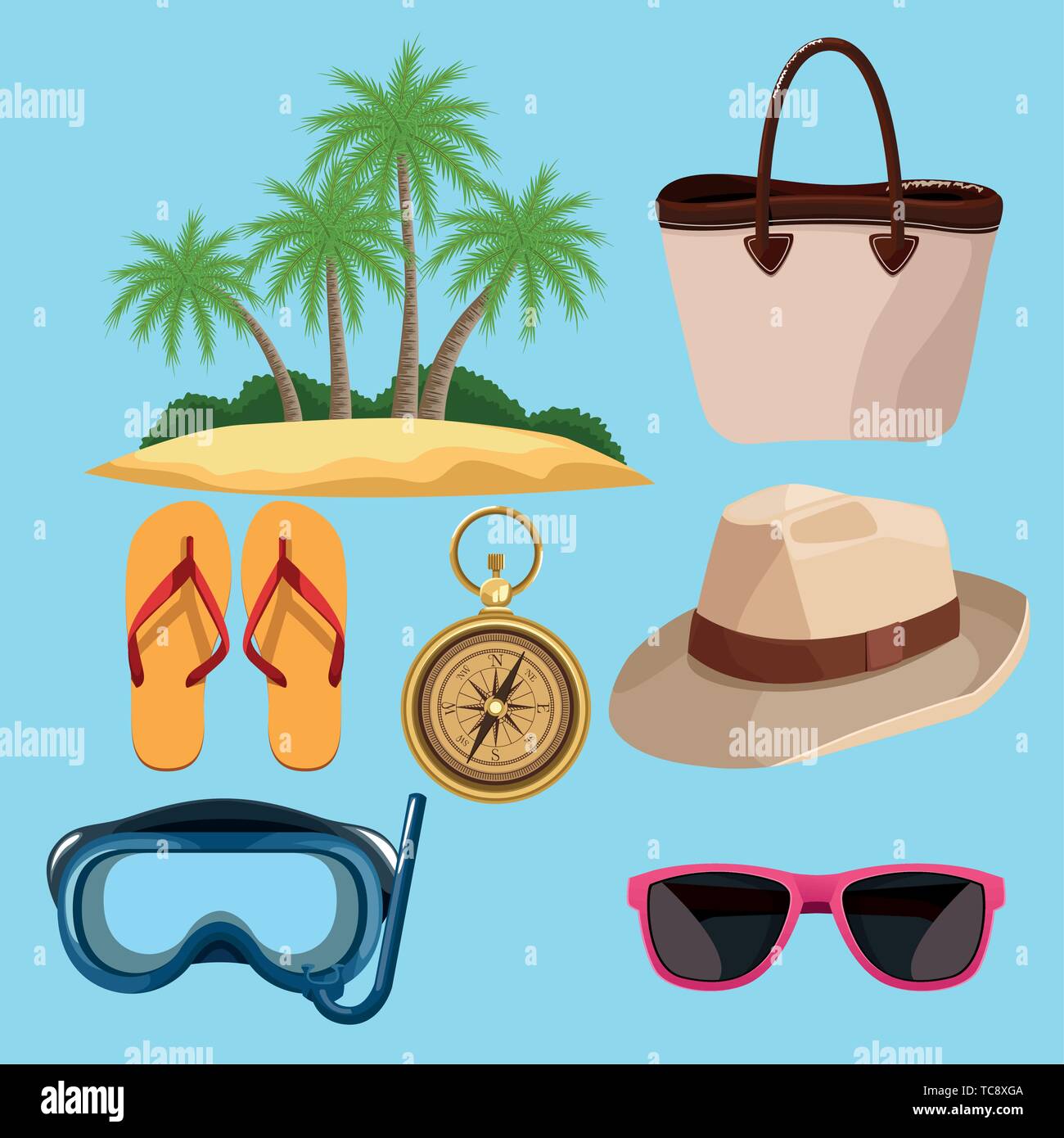 Summer and beach set of icons Stock Vector Image & Art - Alamy