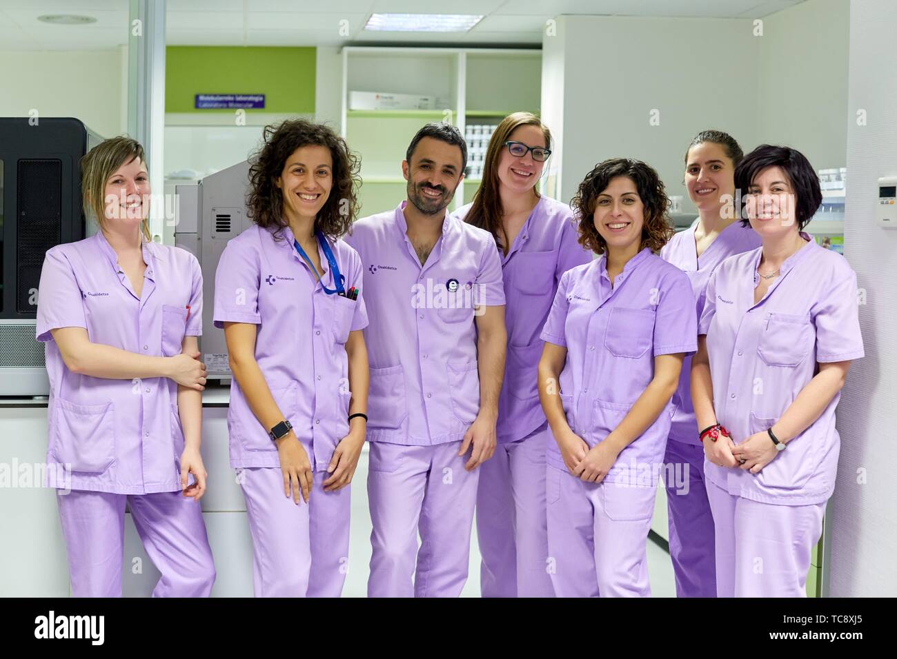 Team, Cervical cancer screening program, Hospital Donostia, San Sebastian, Gipuzkoa, Basque Country, Spain Stock Photo