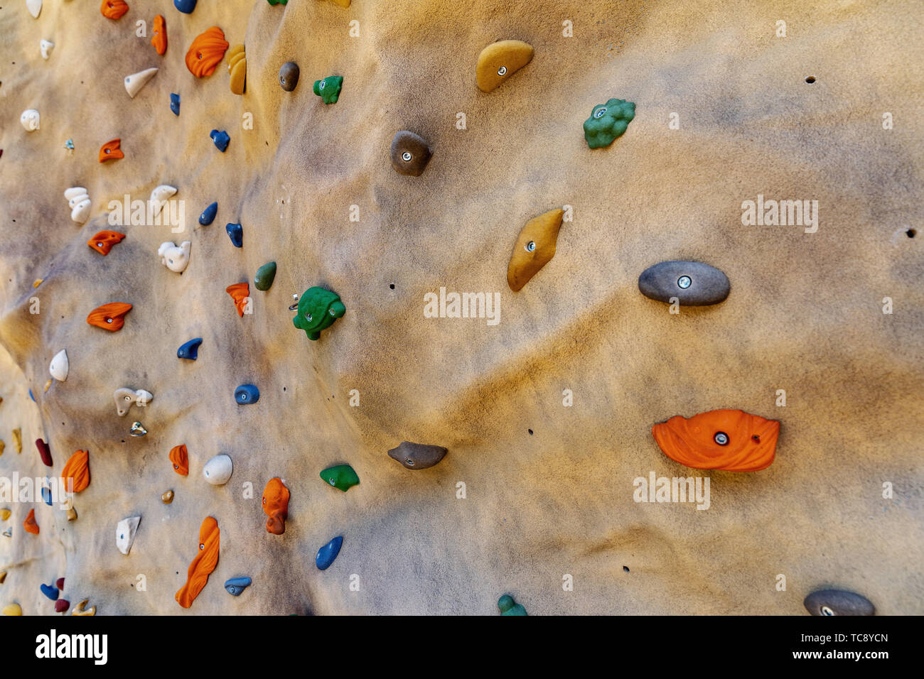 artificial climing bouldering wall Stock Photo