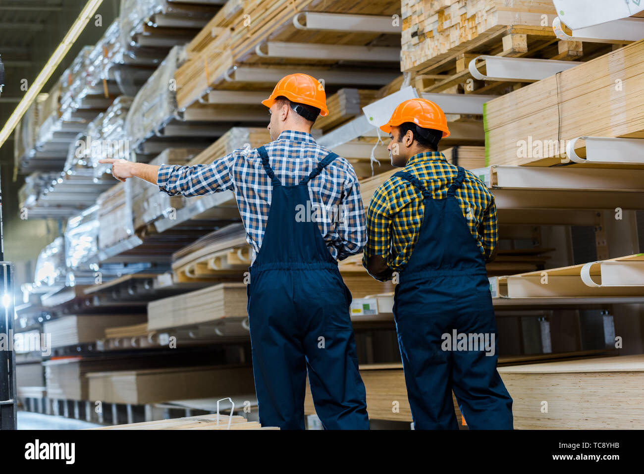 Construction workers hardhats multicultural hi-res stock photography ...