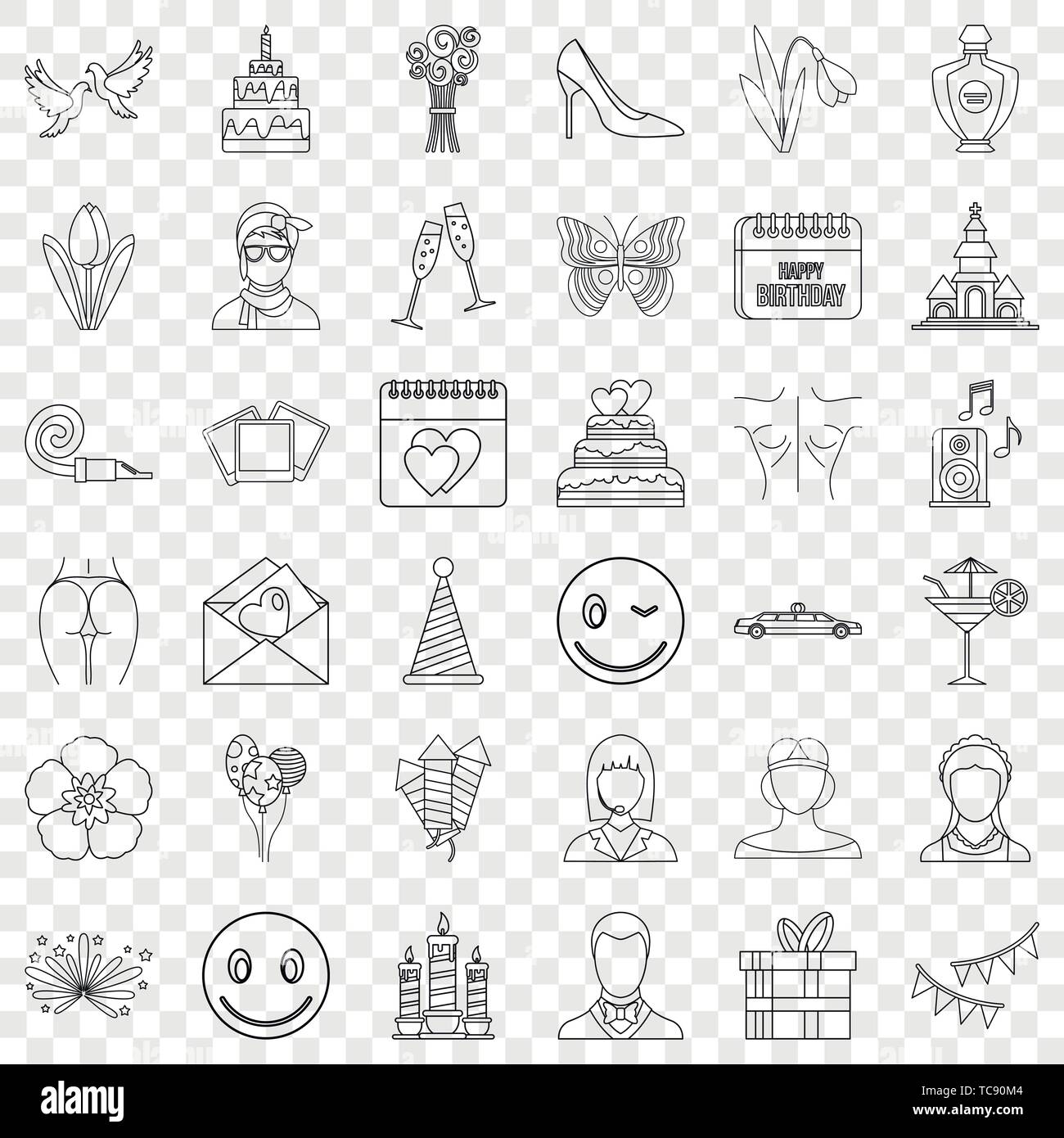 Shoe icons set, outline style Stock Vector Image & Art - Alamy