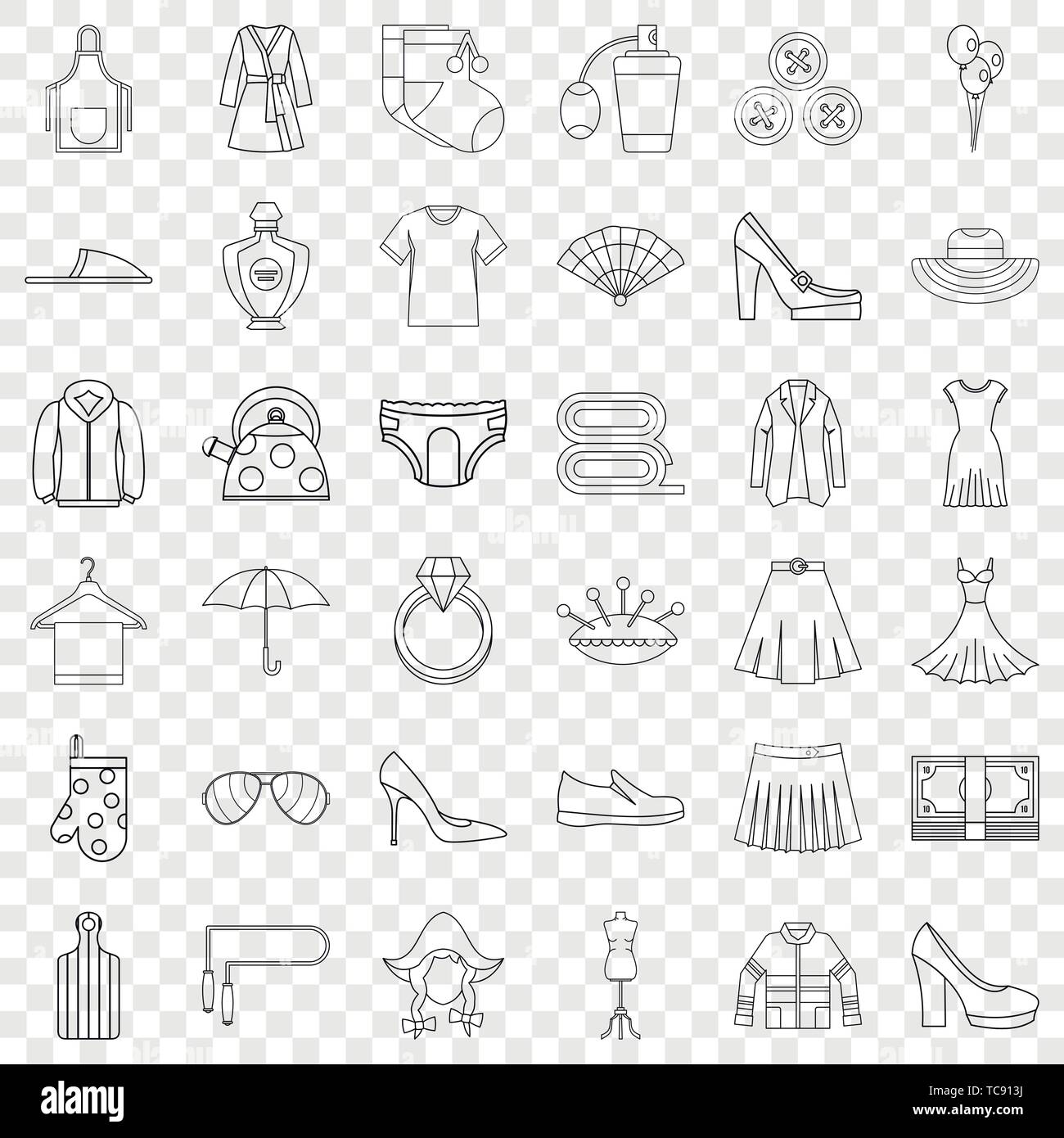 Pillow icons set, outline style Stock Vector Image & Art - Alamy