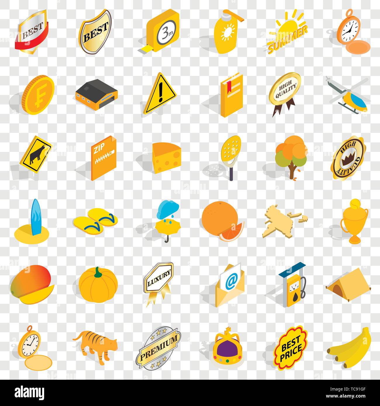 Rocket icons set, isometric style Stock Vector