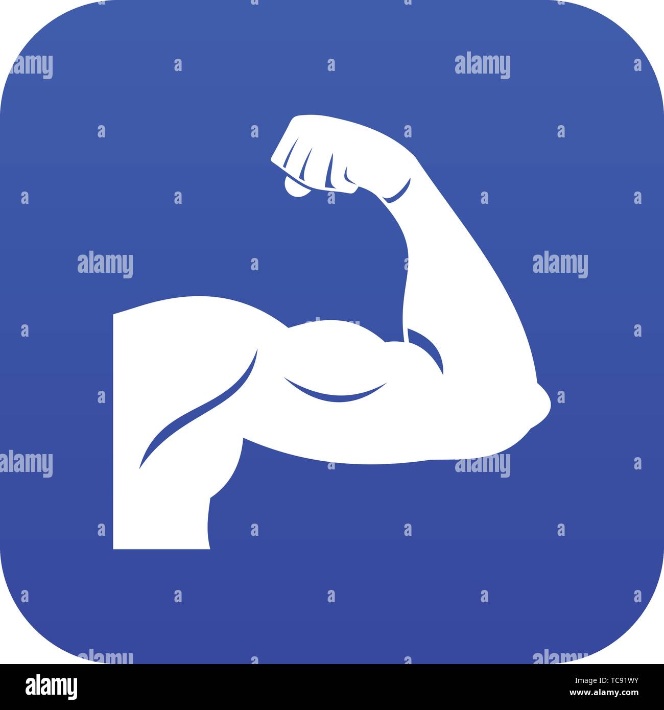 Biceps icon digital blue Stock Vector