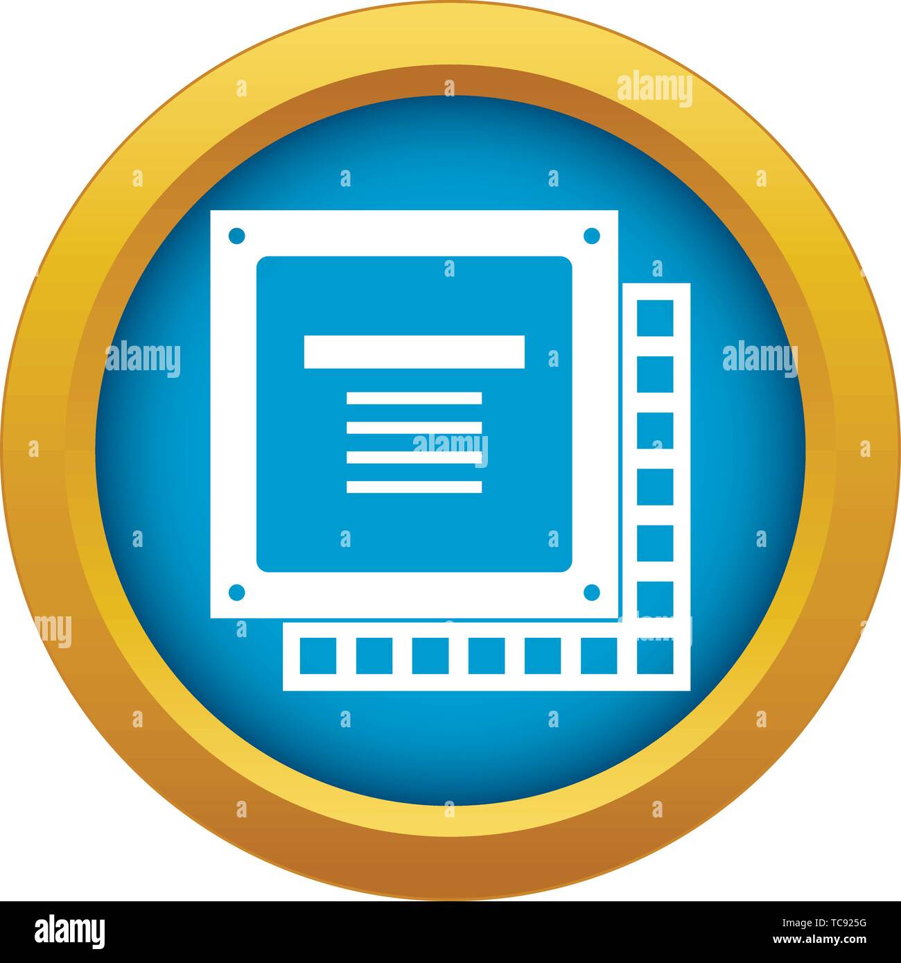 Computer CPU processor chip icon blue vector isolated Stock Vector ...