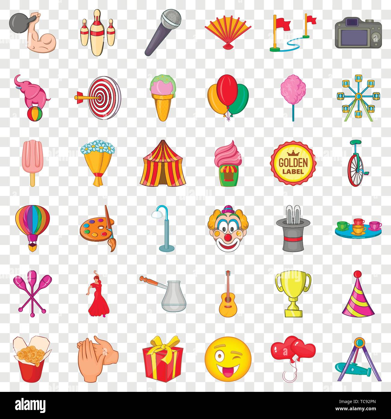 Smiling icons set, cartoon style Stock Vector Image & Art - Alamy