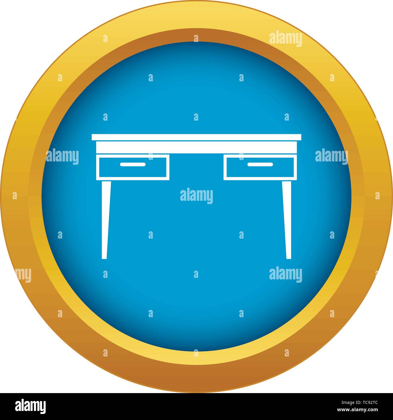 Wooden table icon blue vector isolated Stock Vector Image & Art - Alamy
