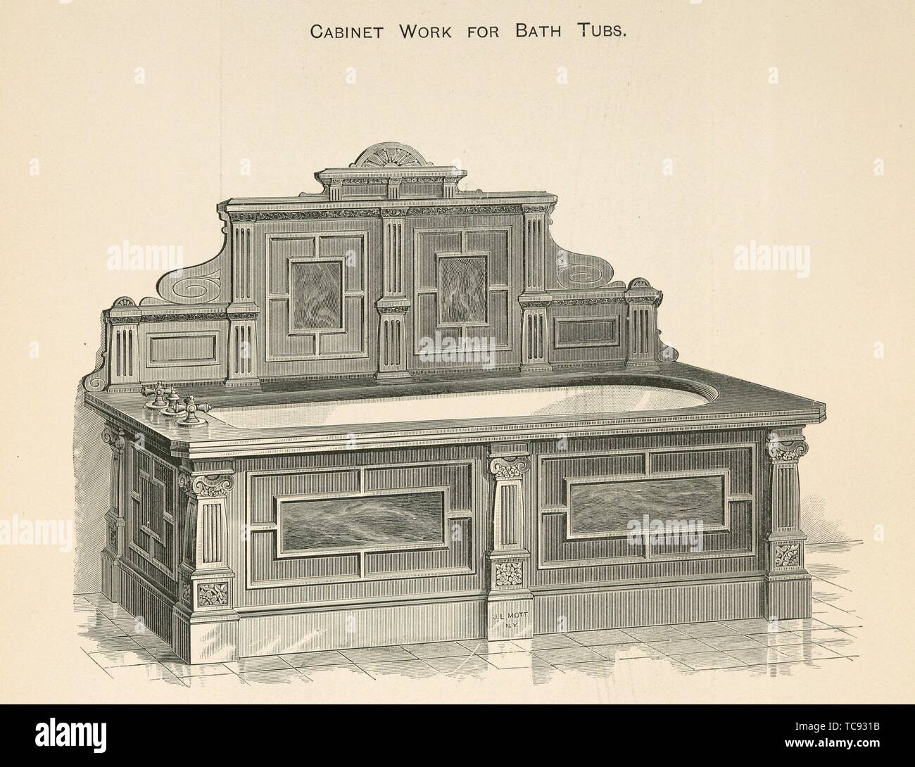 Work for Bath Tubs 'Elizabethan Design'. J.L. Mott Iron Works