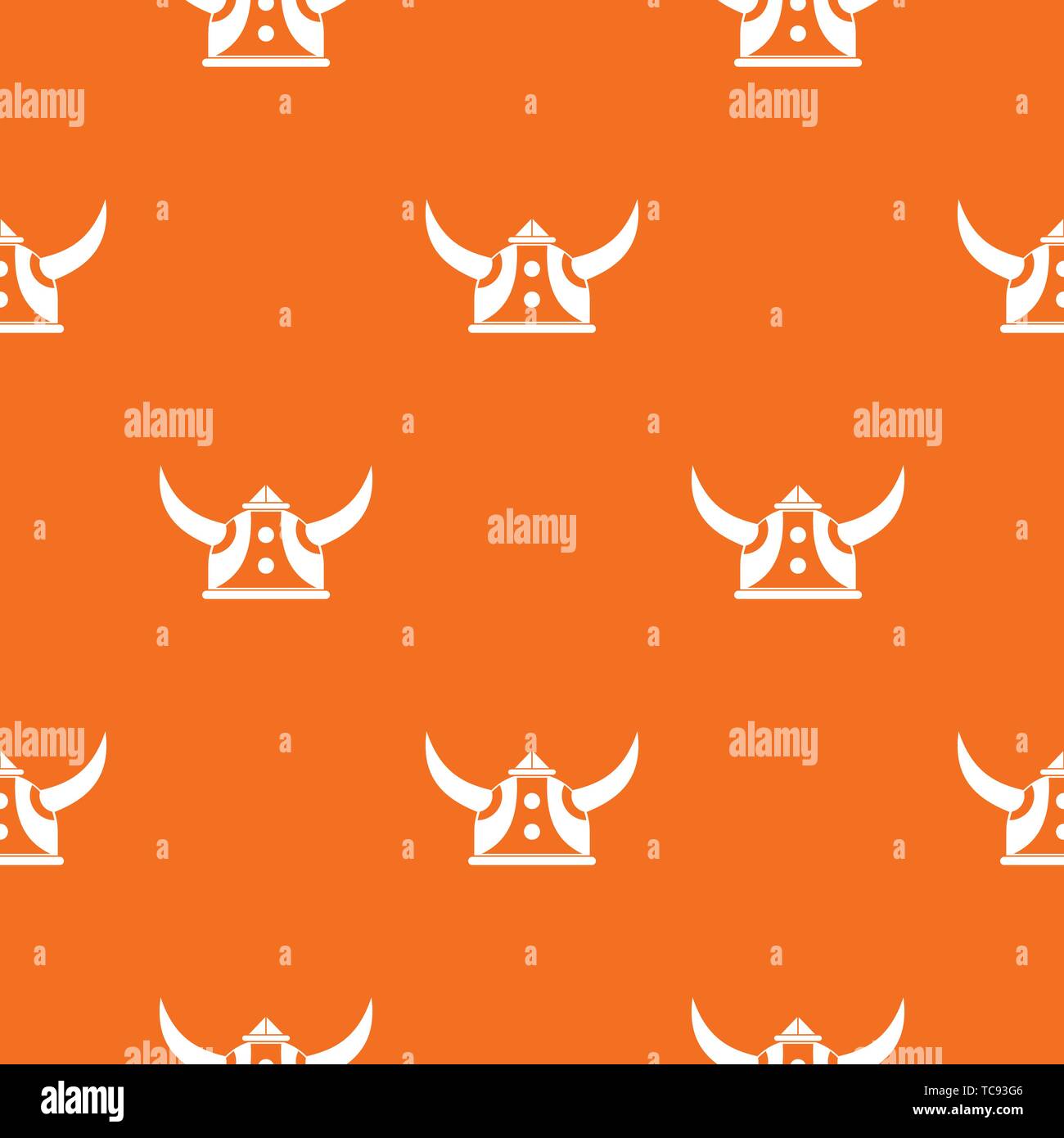 Viking helmet pattern vector orange Stock Vector