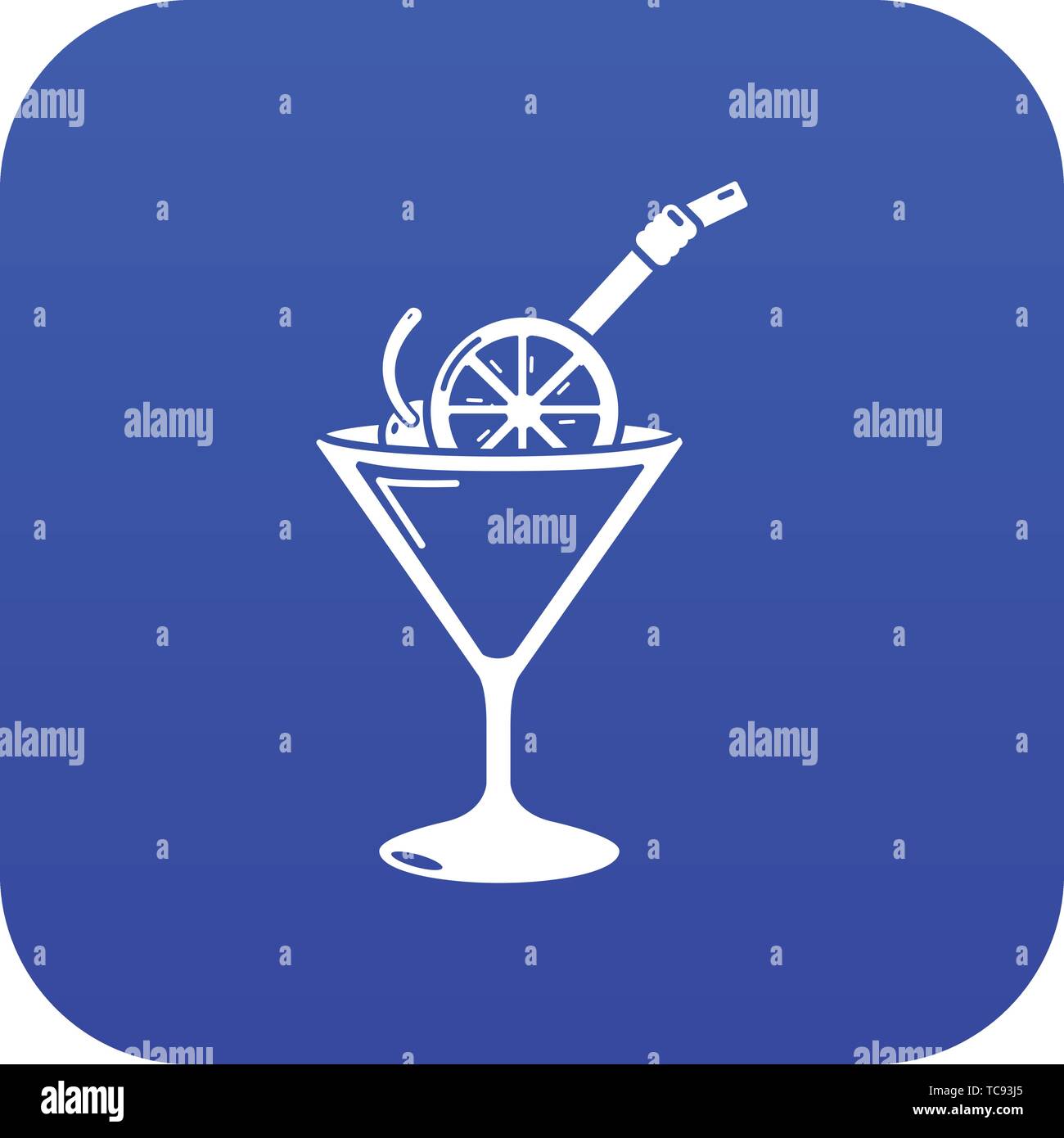 Cocktail icon blue vector Stock Vector Image & Art Alamy