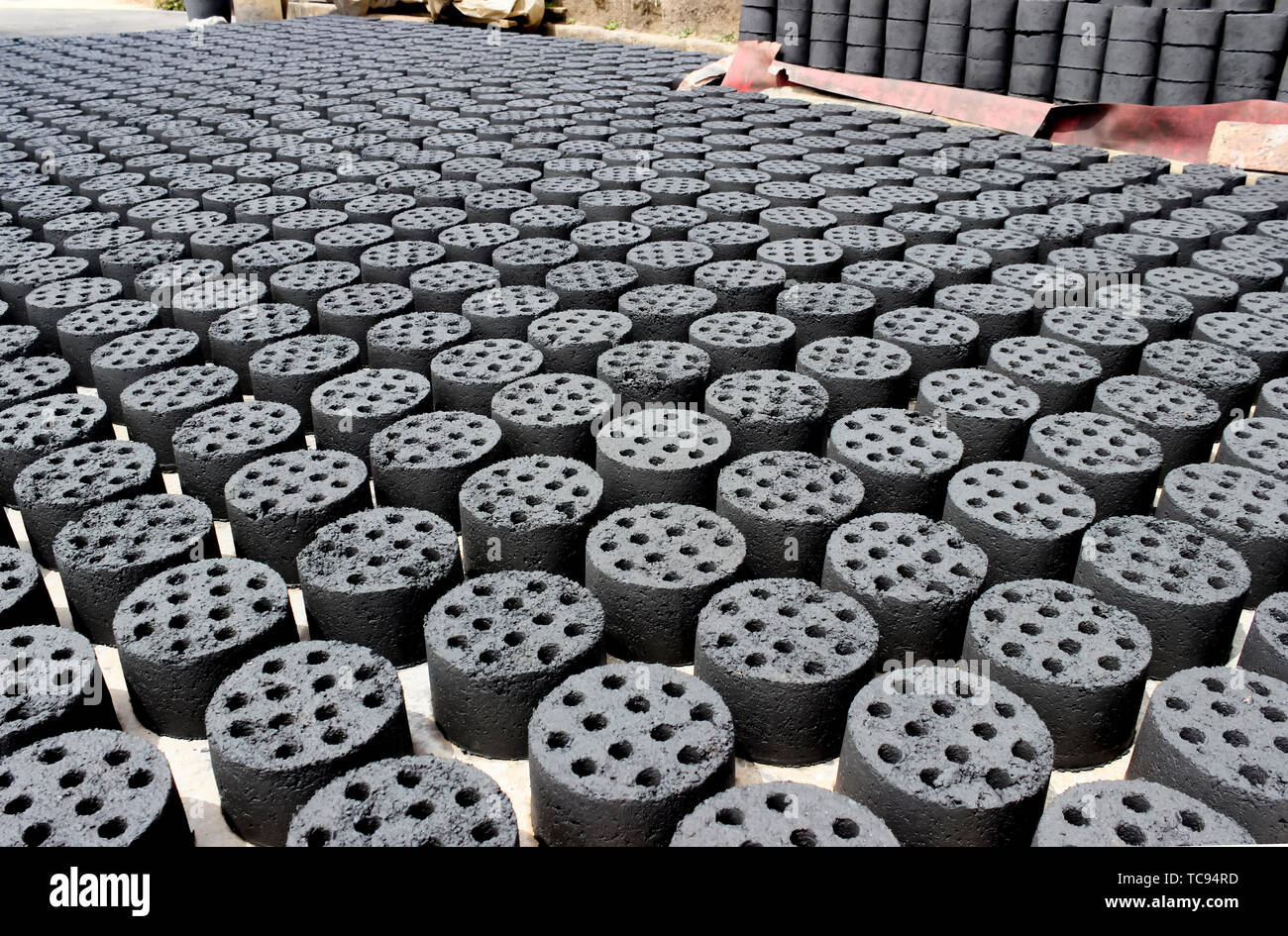 Multiple honeycomb coal arrangement Stock Photo - Alamy
