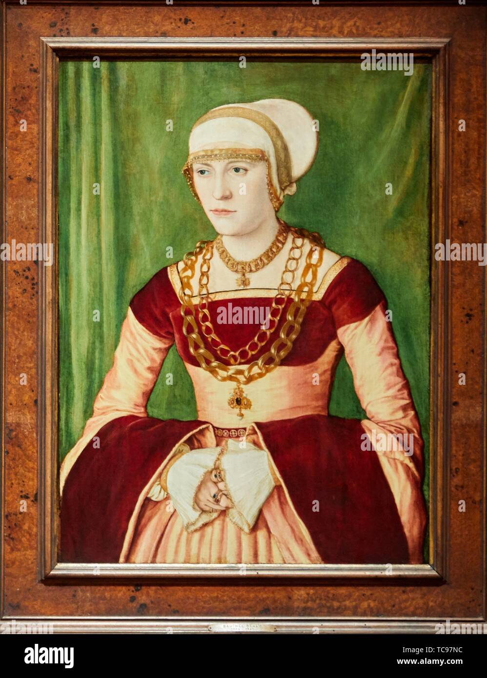 '''Portrait of Ursula Rudolph'', 1528, Barthel Beham, Thyssen Bornemisza Museum, Madrid, Spain , Europe Stock Photo