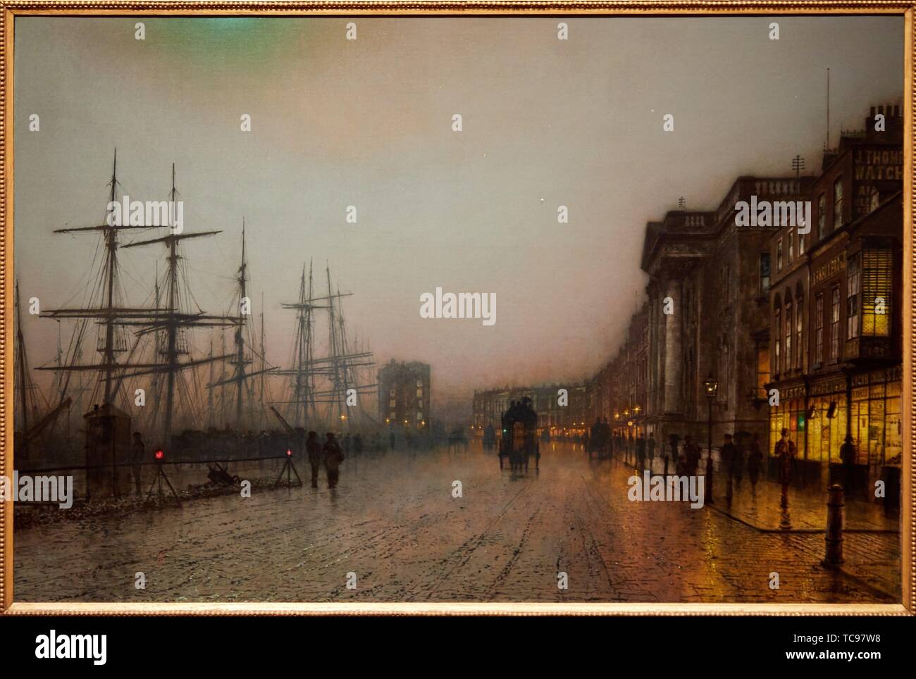 """Canny Glasgow"", 1887, John Atkinson Grimshaw, Thyssen Bornemisza Museum, Madrid, Spain, Europe Stock Photo