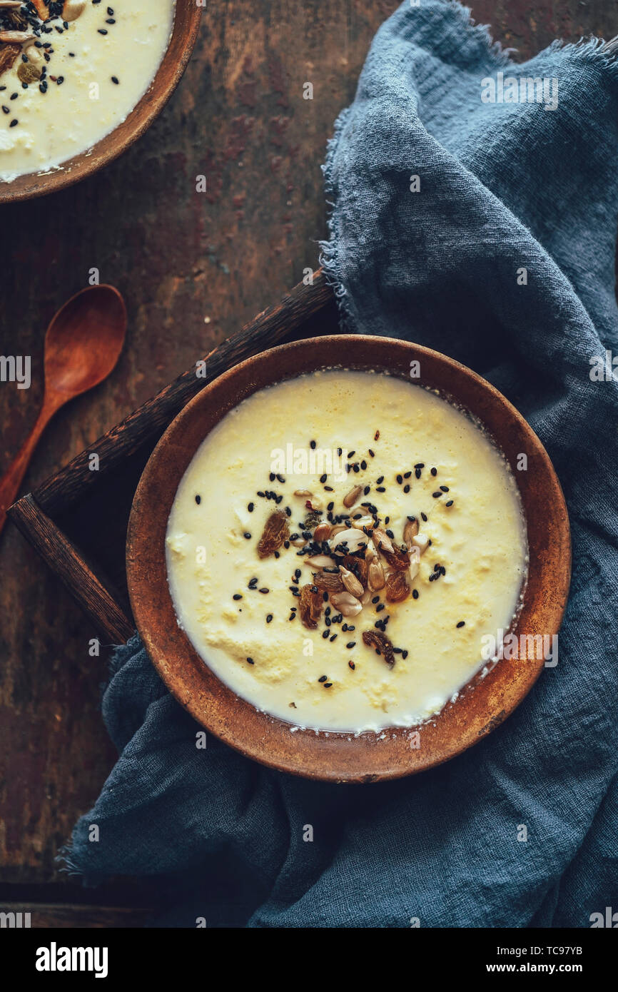Milk, eggs, glutinous rice Stock Photo Alamy