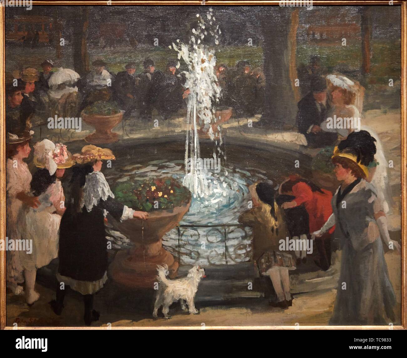 '''Throbbing Fountain, Madison Square'', 1907, John Sloan, Thyssen Bornemisza Museum, Madrid, Spain, Europe Stock Photo