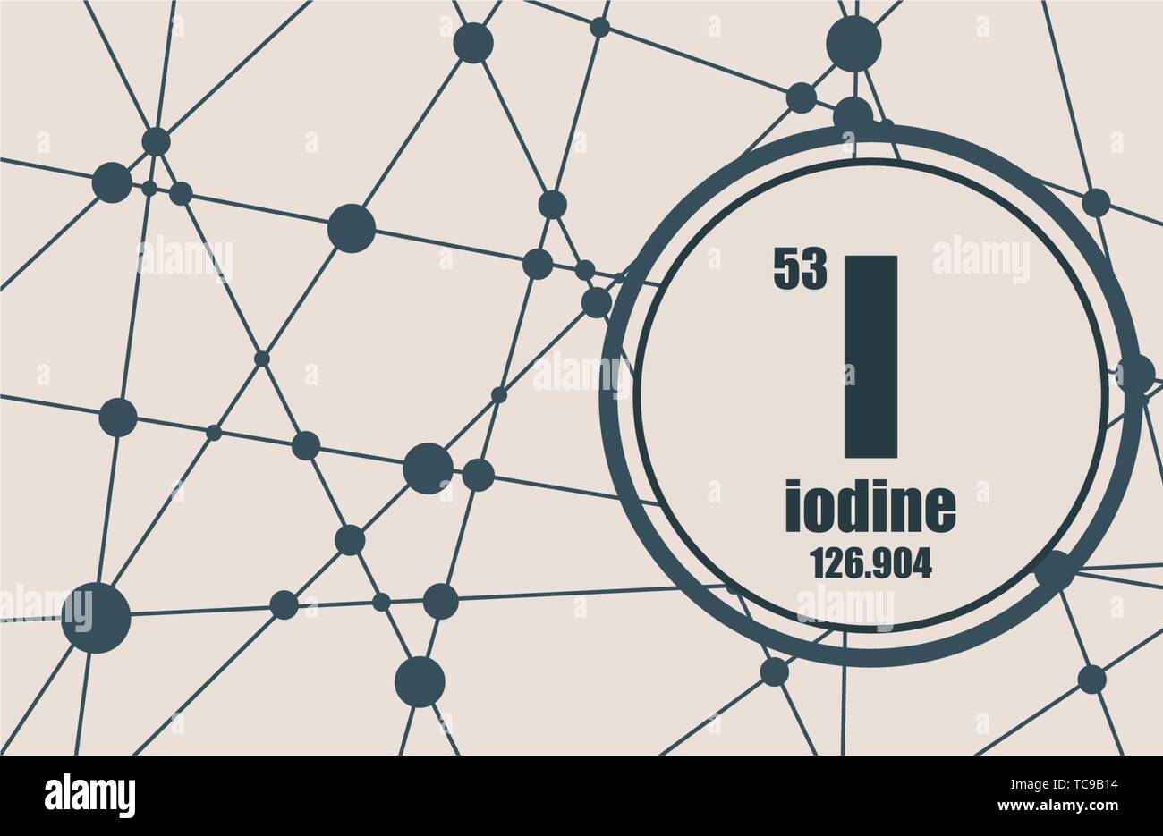 Iodine chemical element. Stock Vector