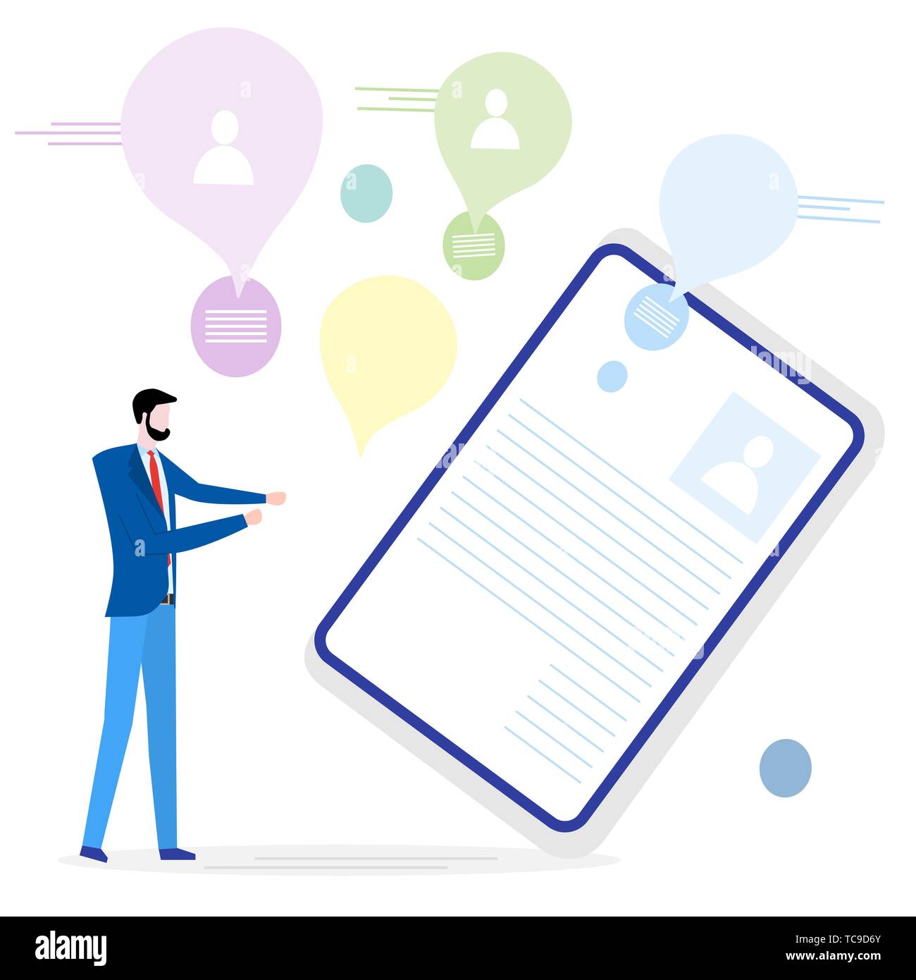 Vector Illustration With Staff Recruitment Hiring Employees - 