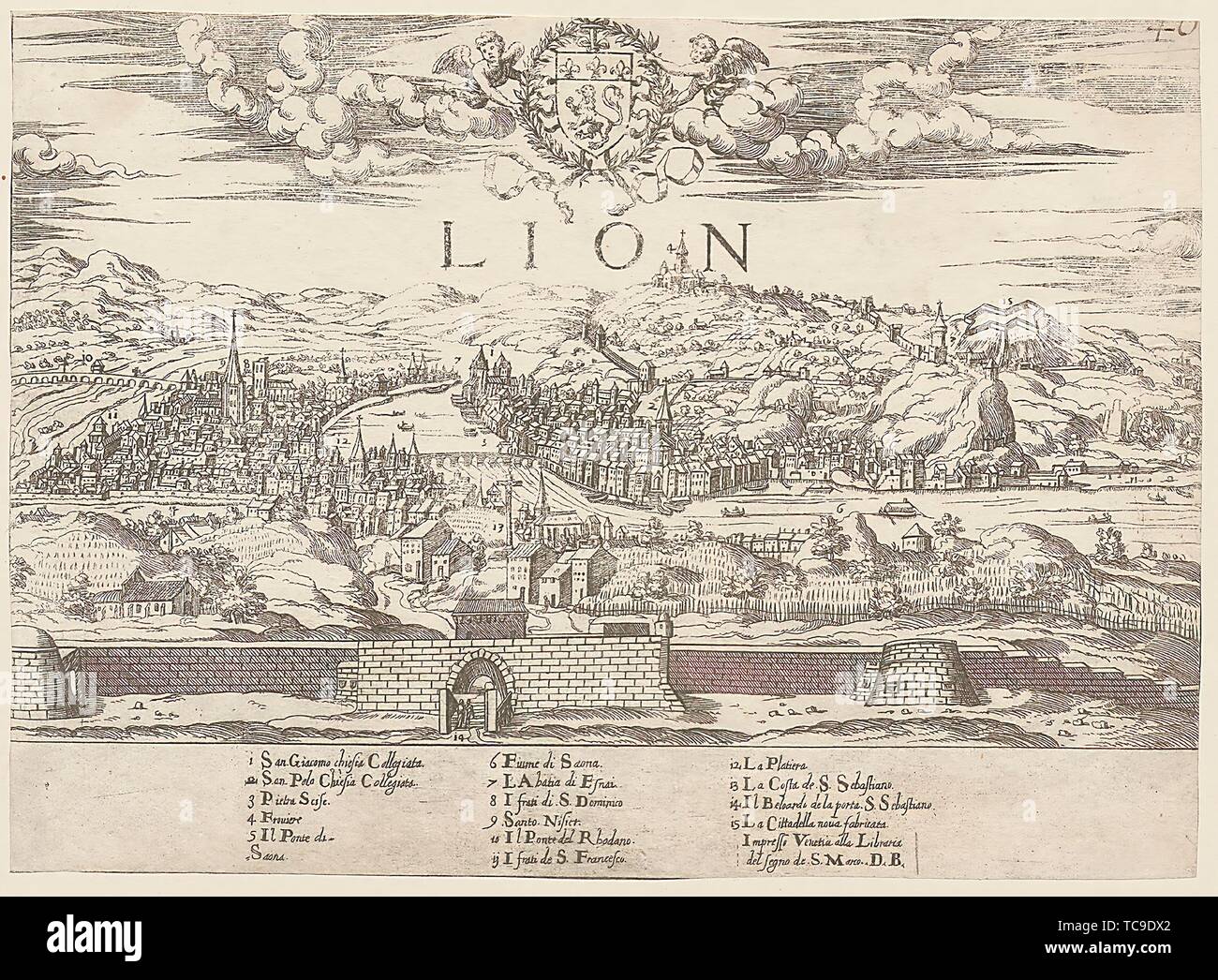 France. Lyon. Engraving. 16th century Stock Photo - Alamy