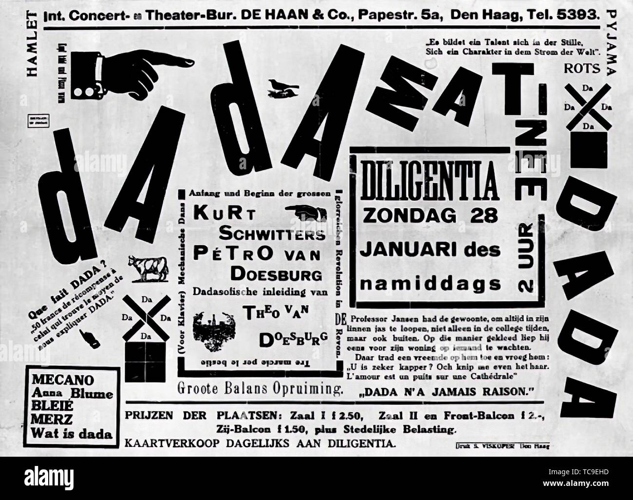 Poster for Dada Matinée by Theo van Doesburg (1923 Stock Photo - Alamy