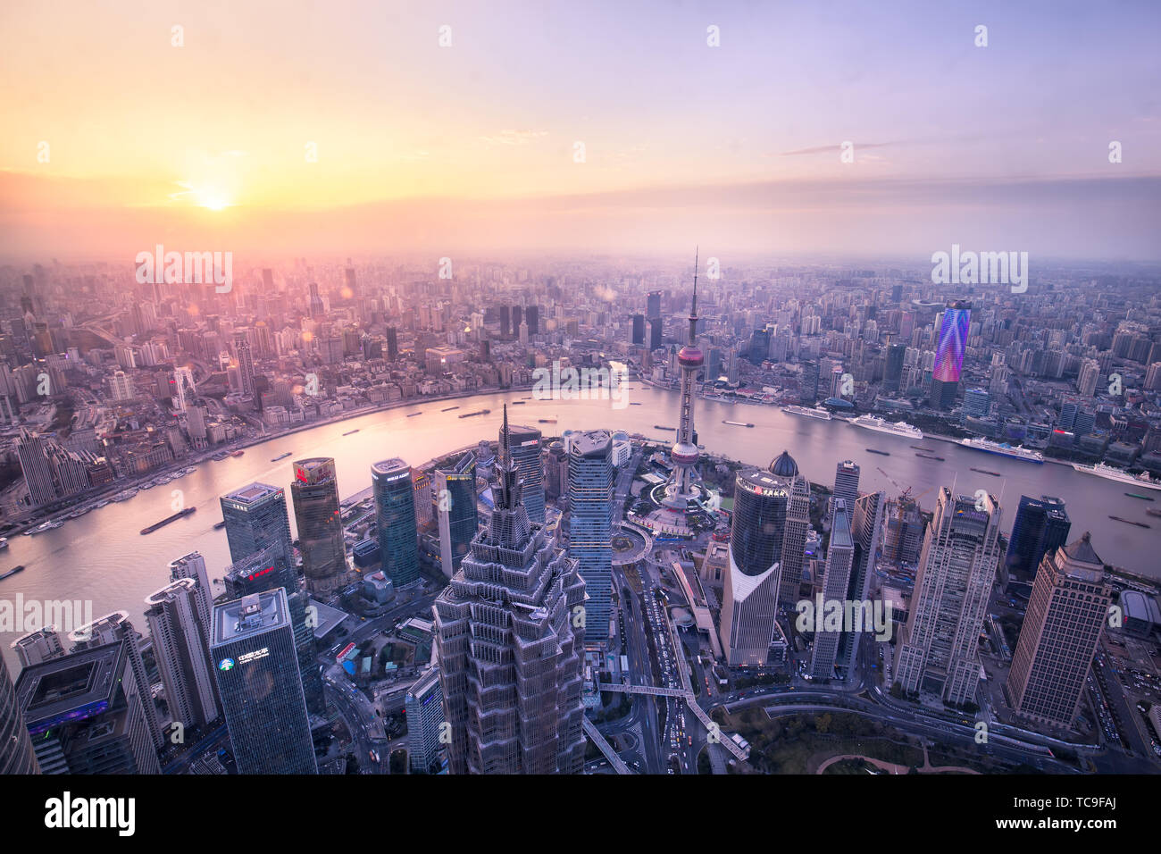 City skyline Shanghai Stock Photo