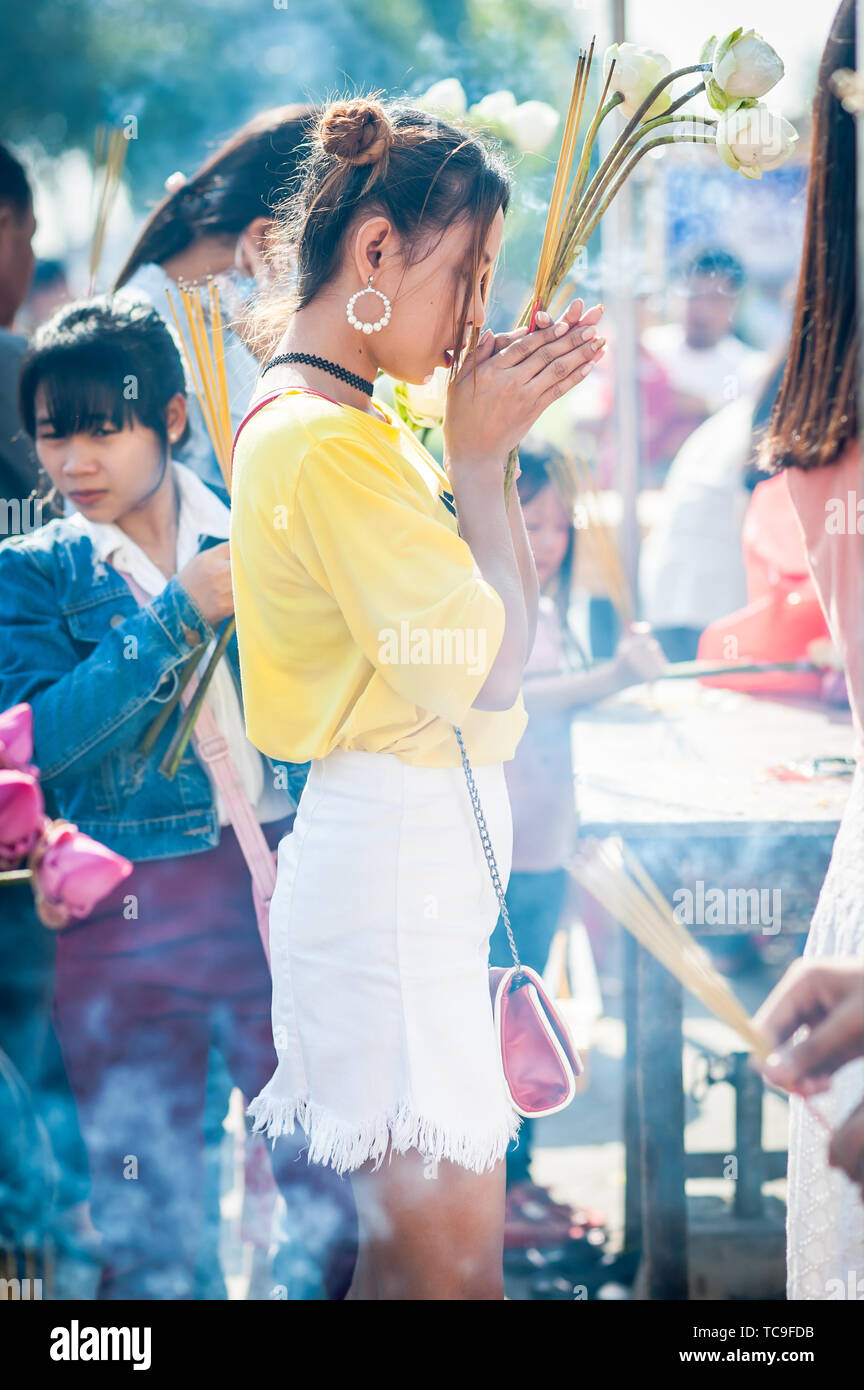 Burning Incense Sticks In Cambodian Temple High Resolution Stock ...