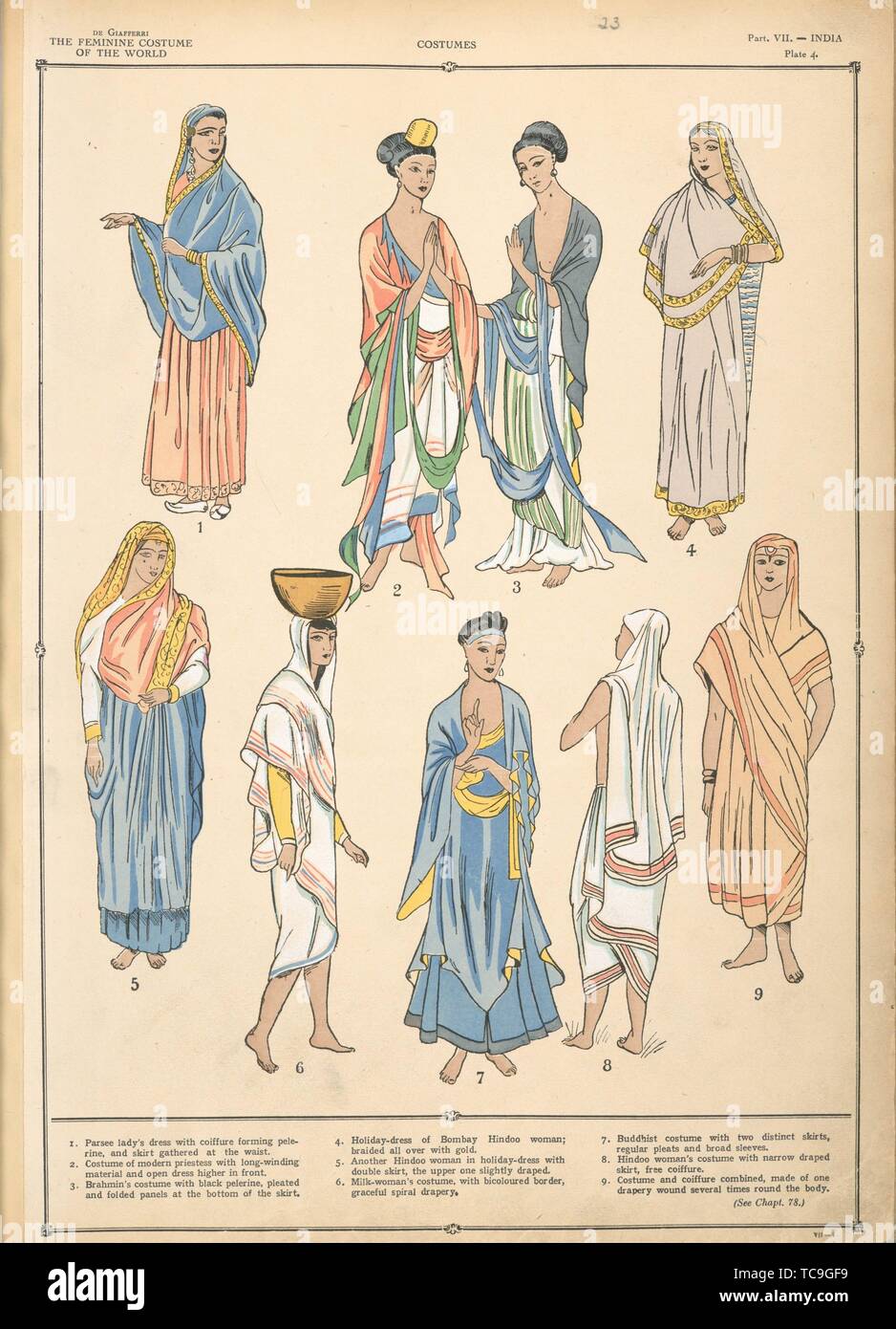 Costumes. Giafferri, Paul Louis de, b. 1886 (Author). The history of the  feminine costume of the world, from the year 5318 B.C. to our century. Date  Stock Photo - Alamy