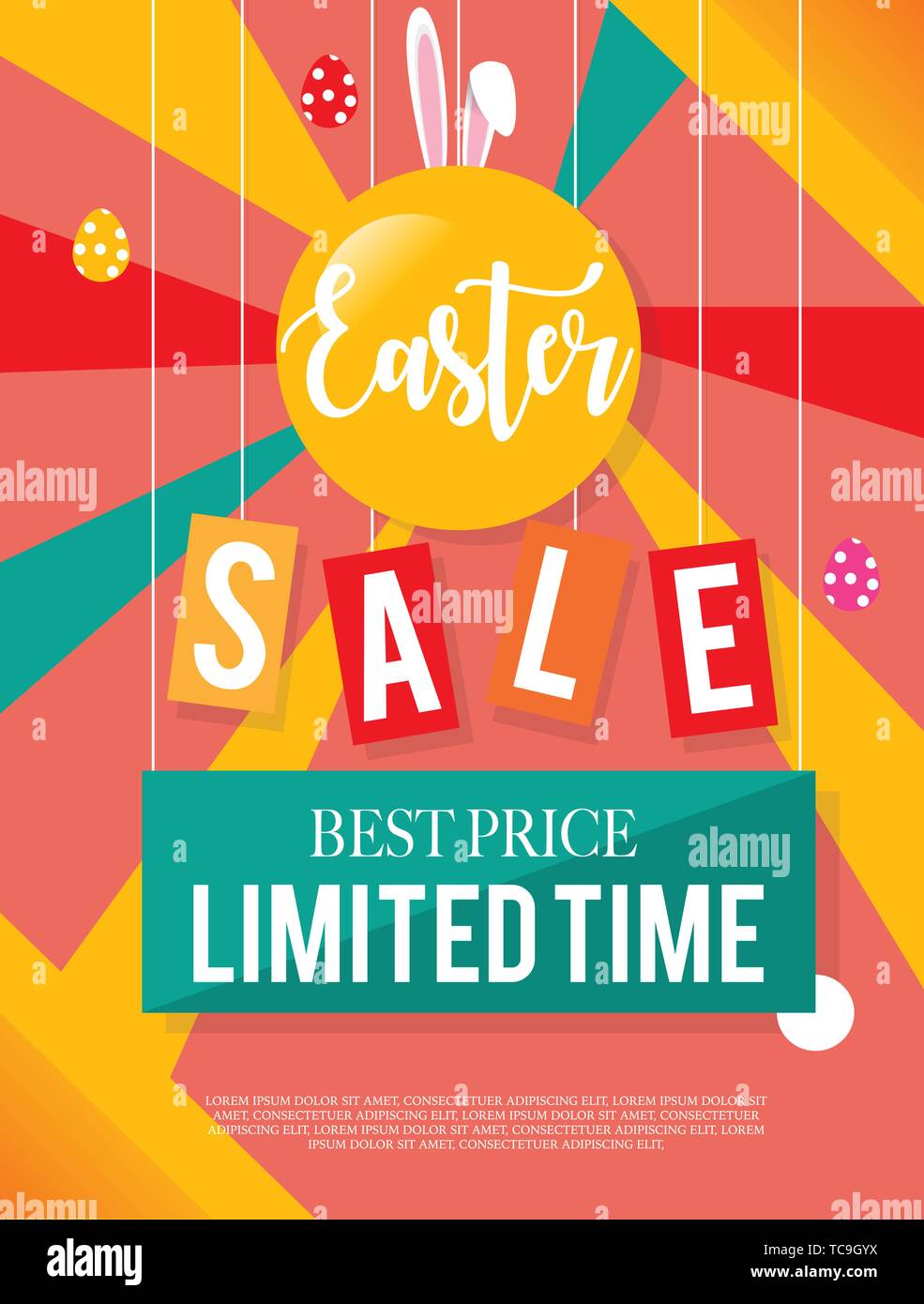 Easter sale banner background template Stock Vector
