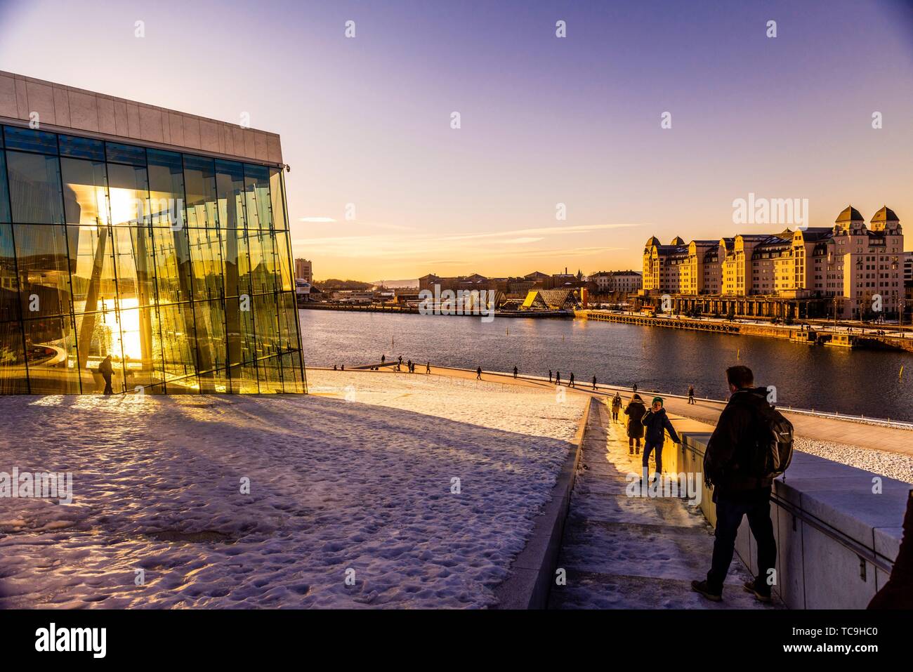 The Oslo Opera House, at the edge of the Oslo Fjord, built in 2008, Oslo, Norway. Stock Photo