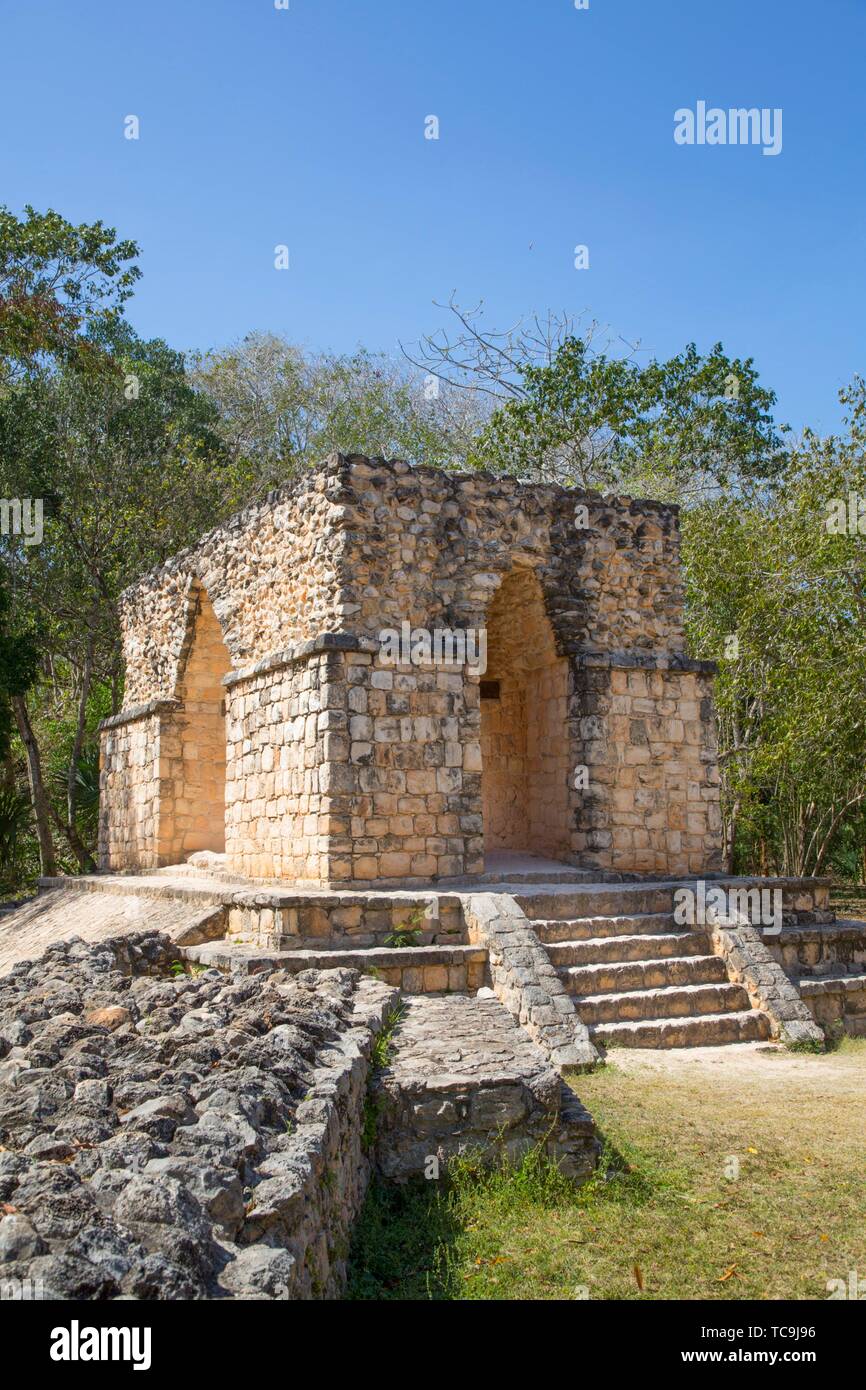 Entrance Arch, Ek Balam, Yucatec-Mayan Archaeological Site, Yucatan, Mexico Stock Photo