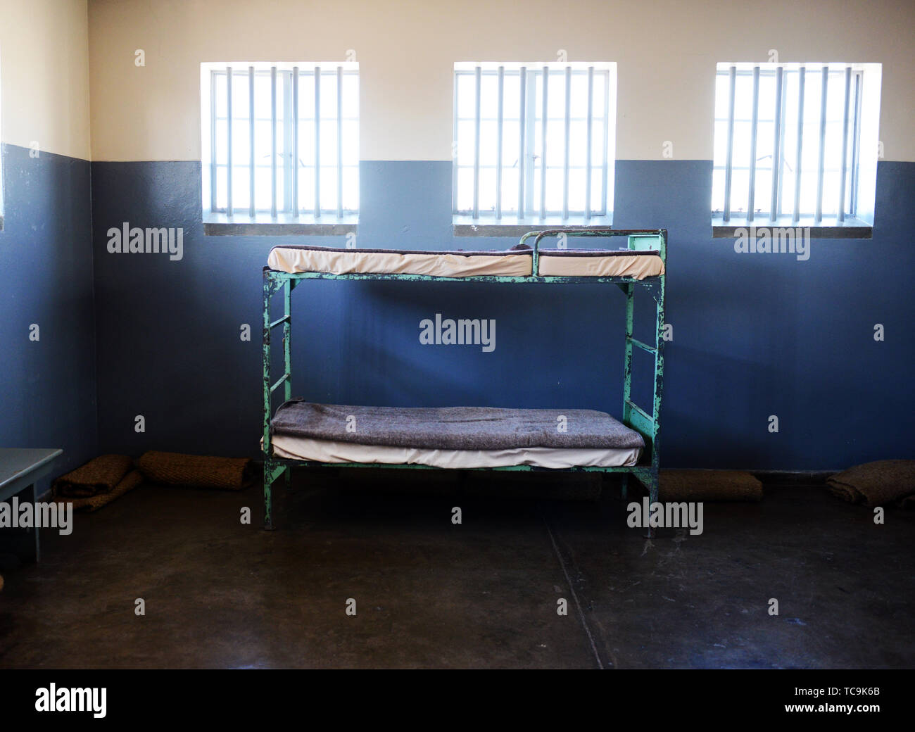 The Maximum Security Prison on Robben island was used between the years of 1961 to 1991. Stock Photo