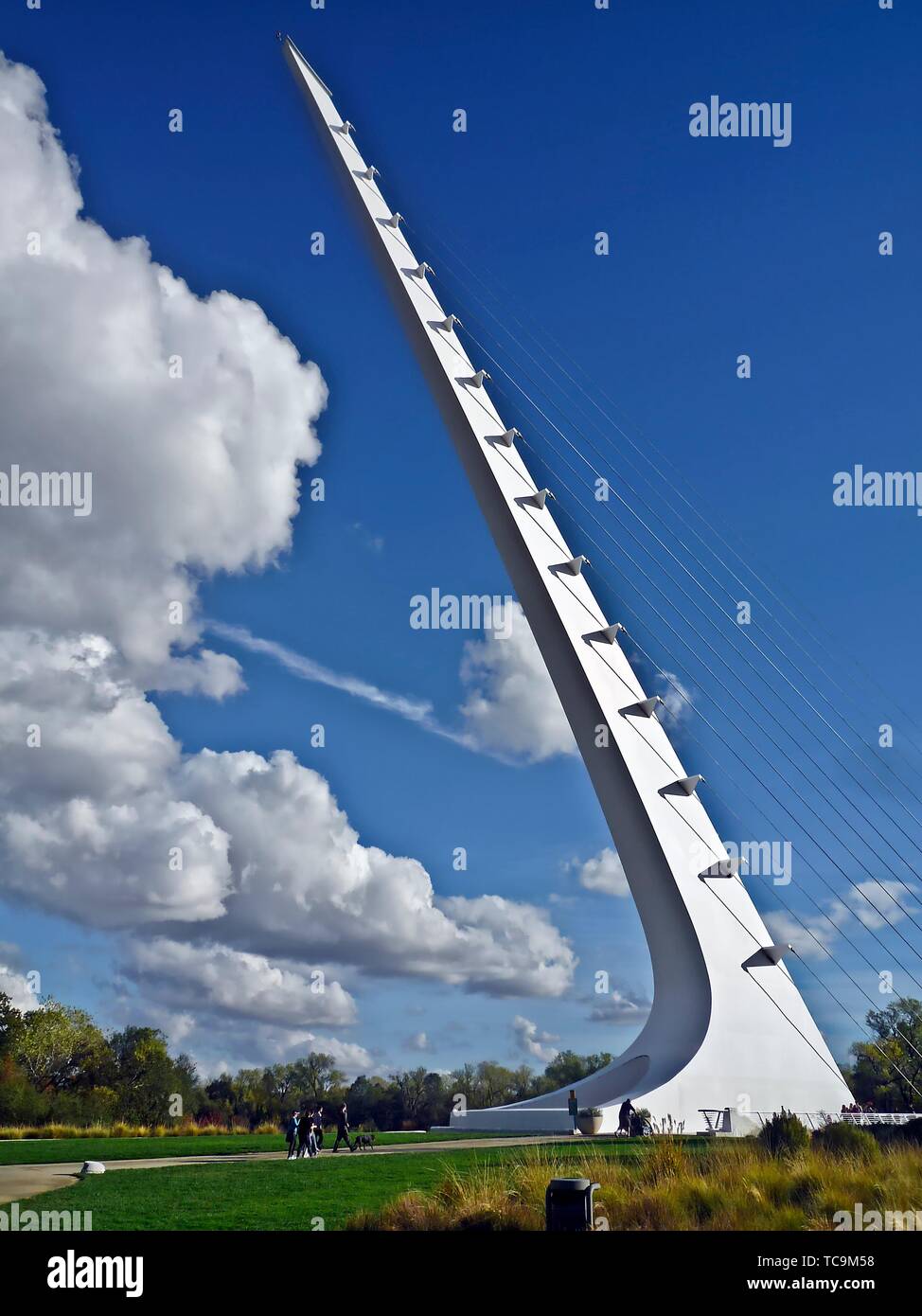 Sundial bridge in Redding, California. Designed by architect Santiago