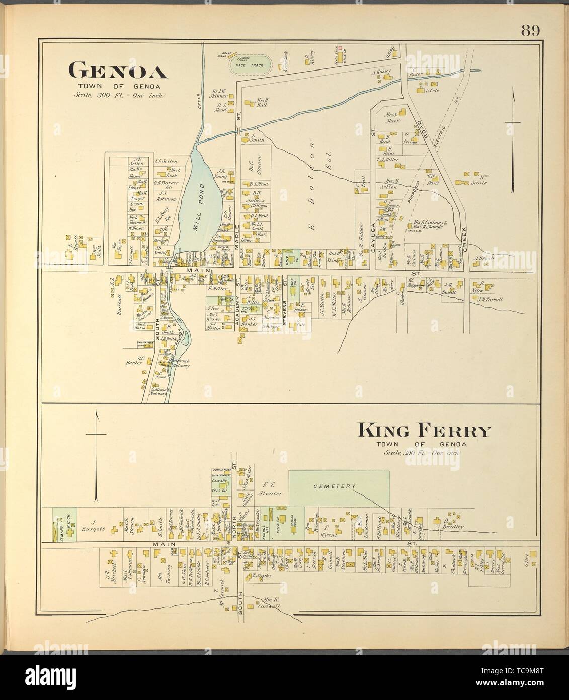 Cayuga County, Right Page [Map of Genoa, King Ferry]. Century Map Company (Publisher). Atlases